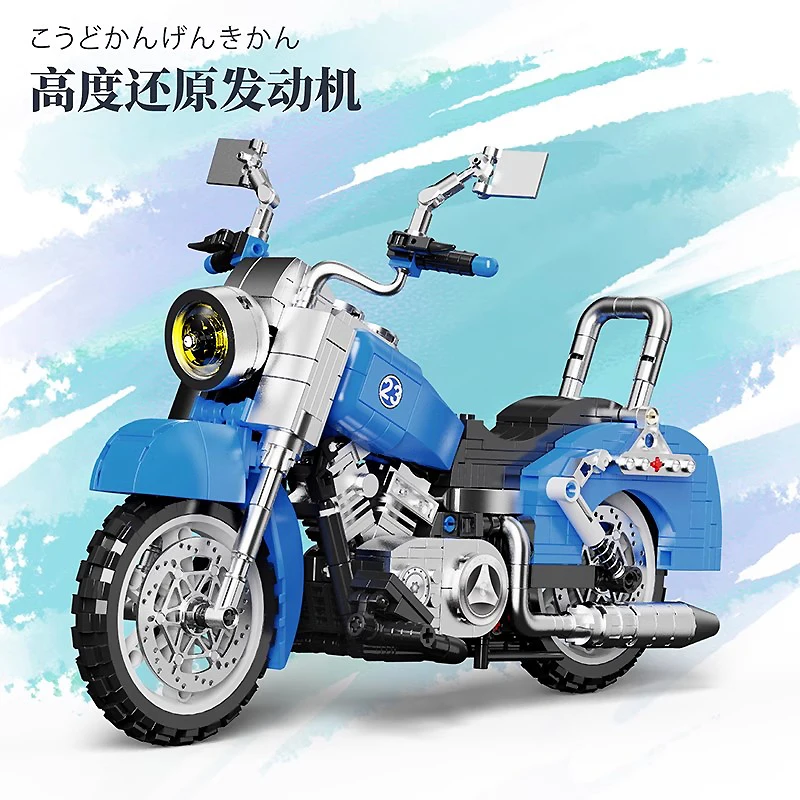 2024 New MOC JD-003 Unicycle Motorcycle Harley Suvs Model Building Brocks Bricks puzzle DIY Toy Assembly Brithday Cifts For Kids