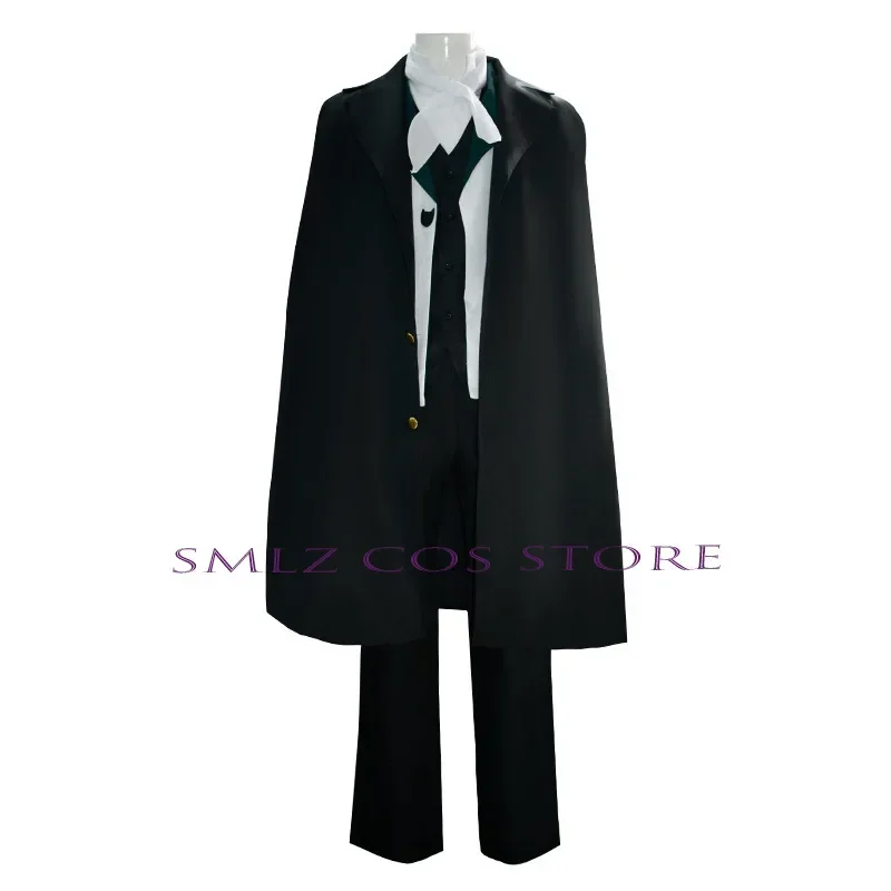 Anime Cosplay Bungo Stray Dogs Costume Edgar Allan Poe Cosplay Uniform Wig Halloween Party Suit Outfit for Men