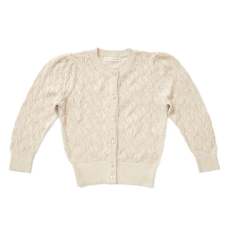 Children Clothes Girl Cardigan Summer Color Jacquard Air Conditioning Coat Children Knitted Cardigan Baby Hollow Out Top