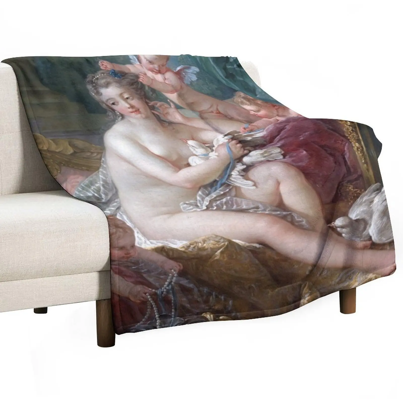 

The Toilette of Venus by Franois Boucher Throw Blanket Decorative Sofa Blankets For Sofas Luxury Brand Sofa Throw Blankets