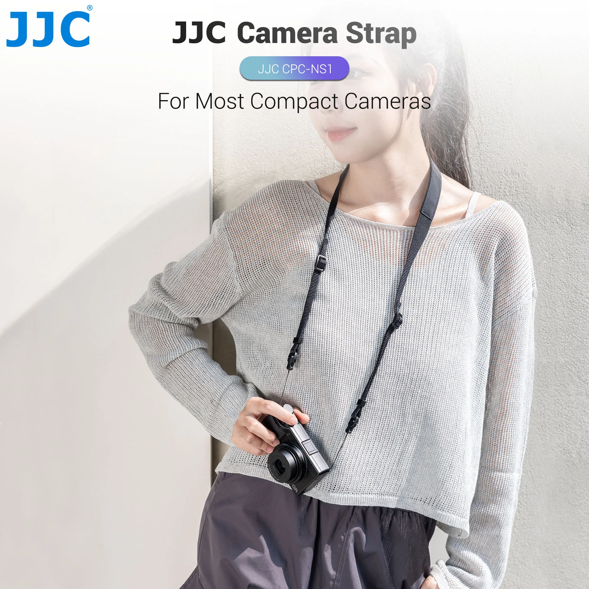 JJC Neck Strap for Ricoh GR IV GRIV GR4 Strap Soft Microfiber Leather Strap for Ricoh GR IIIx GR3 Sony ZV-1 RX100VI RX100V