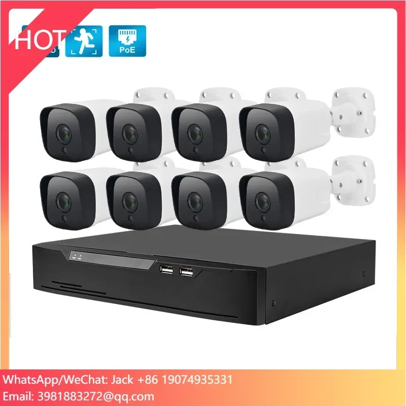 HD 1080p 4MP 5MP 8MP Beveiligingscamerasysteem 4ch 8ch 16ch POE NVR Kit Camera Set 4 8 16 Kanaals IP Surveillance Video Cctv-systeem