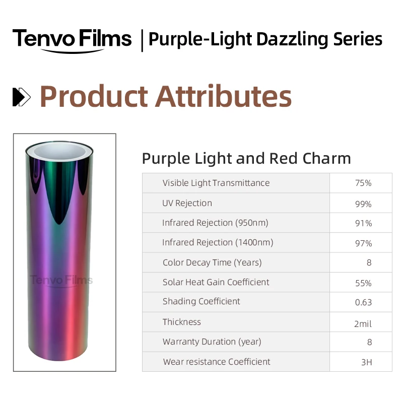 Decorative Solar Film Ghost Rose Iridescent Color Shift Window Film Chameleon Car Windshield Tint Anti UV