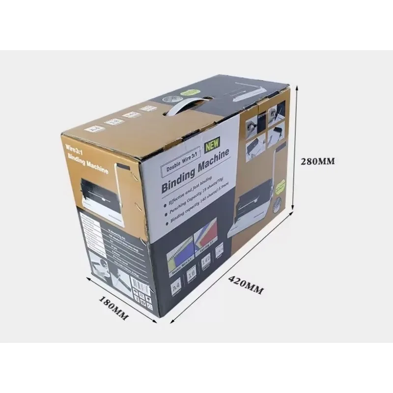 Manual Double Loop Spiral Wire Twin Ring Wire-O Binding Machine for Notebooks - view 3