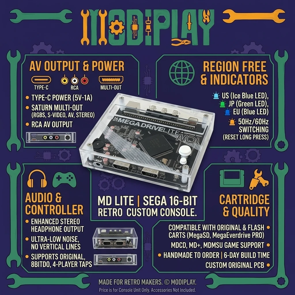 Gaming Console Genesis - คอนโซล MD Lite แบบ 16 บิต