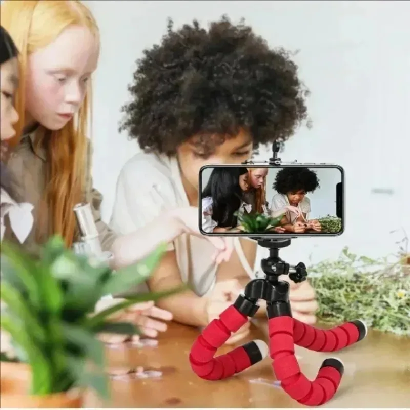 Stativ für Handy, Kamera-Halterung, Smartphone-Monopod, Dreibeinstativ, Schwamm-Oktopus-Mini-Stativ für Mobiltelefone