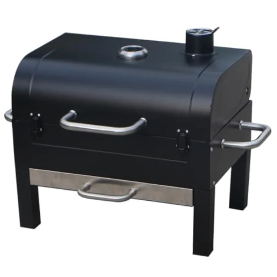 GasOne Portable Tabletop BBQ Grill - 18-inch, 2-Tiered, Side Handles and Lid - Compact Charcoal Grill for Picnic and Tailgate