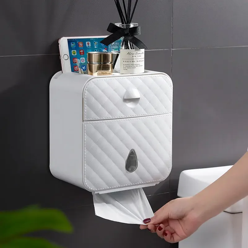 Toilet Roll Holder Waterproof Paper Towel Holder Wall Mounted Wc Roll Paper Stand Case Tube Storage Box Bathroom Accessories