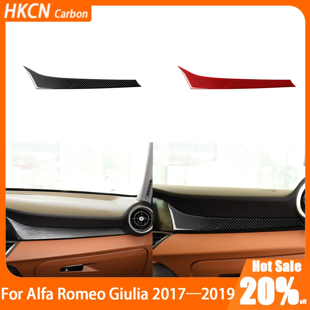 

Carbon Fiber Dashboard Decorative Strip Car Accessories Interior Cover Trim Modified Sticker For Alfa Romeo Giulia 2017—2019