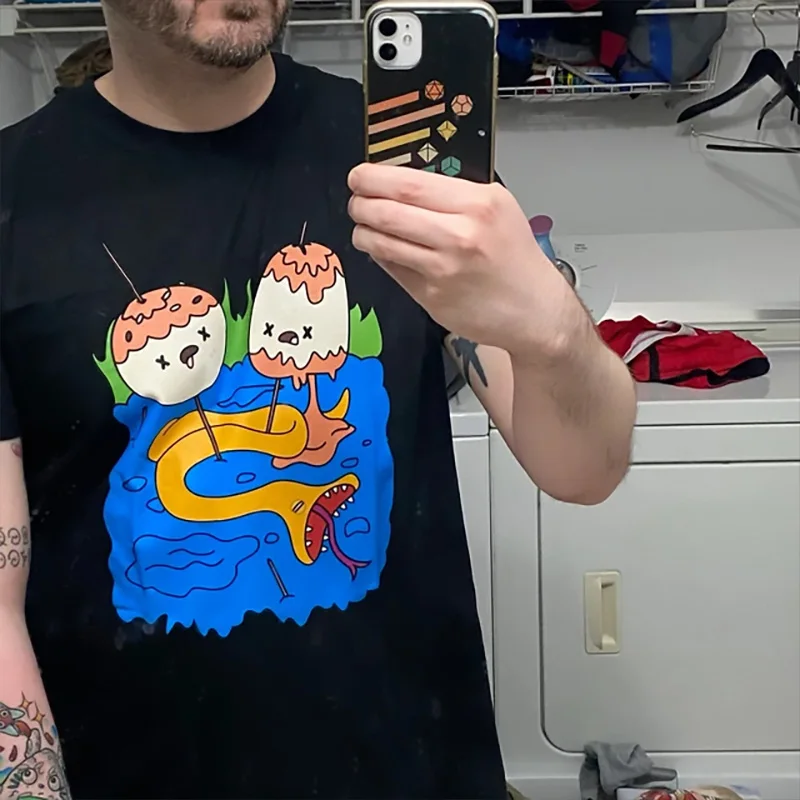 Adventure Time A Bao y Old Leather Cartoon Anime Camiseta holgada de manga corta de algodón con cuello redondo para hombres y mujeres