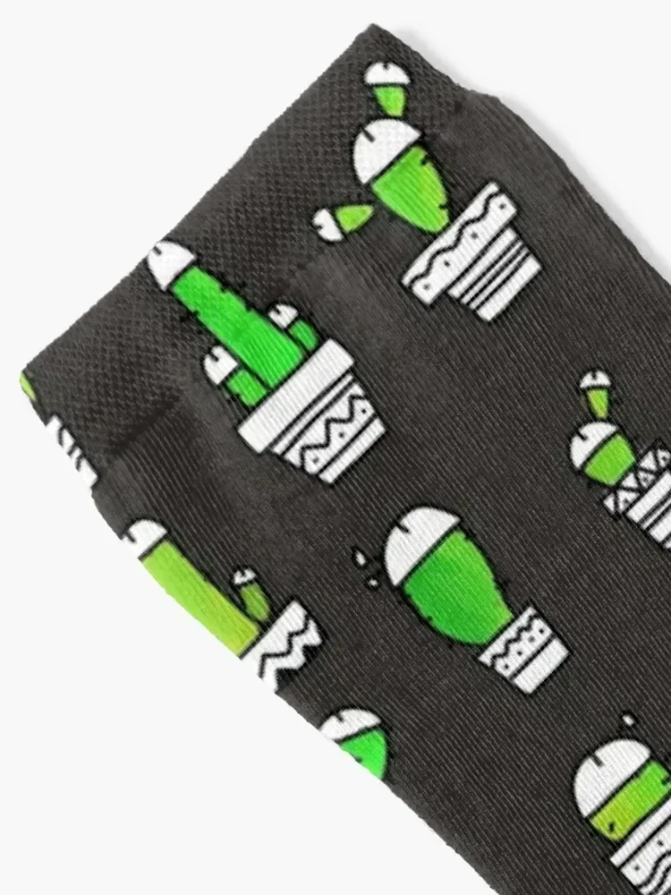 COCK PLANTS CACTUS GREEN WATERCOLOR GRAY Socks sports and leisure fashionable Socks For Girls Men's