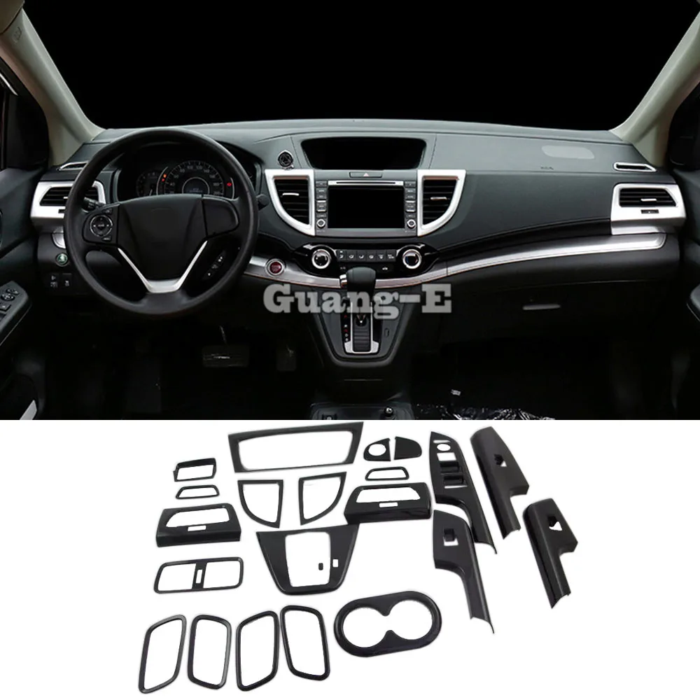 For Honda CRV CR-V 2012 2013 2014 2015 2016 ABS Glass Window Switch Handle Bowl Vent Outlet Cup Air Condition Panel Trim 21pcs