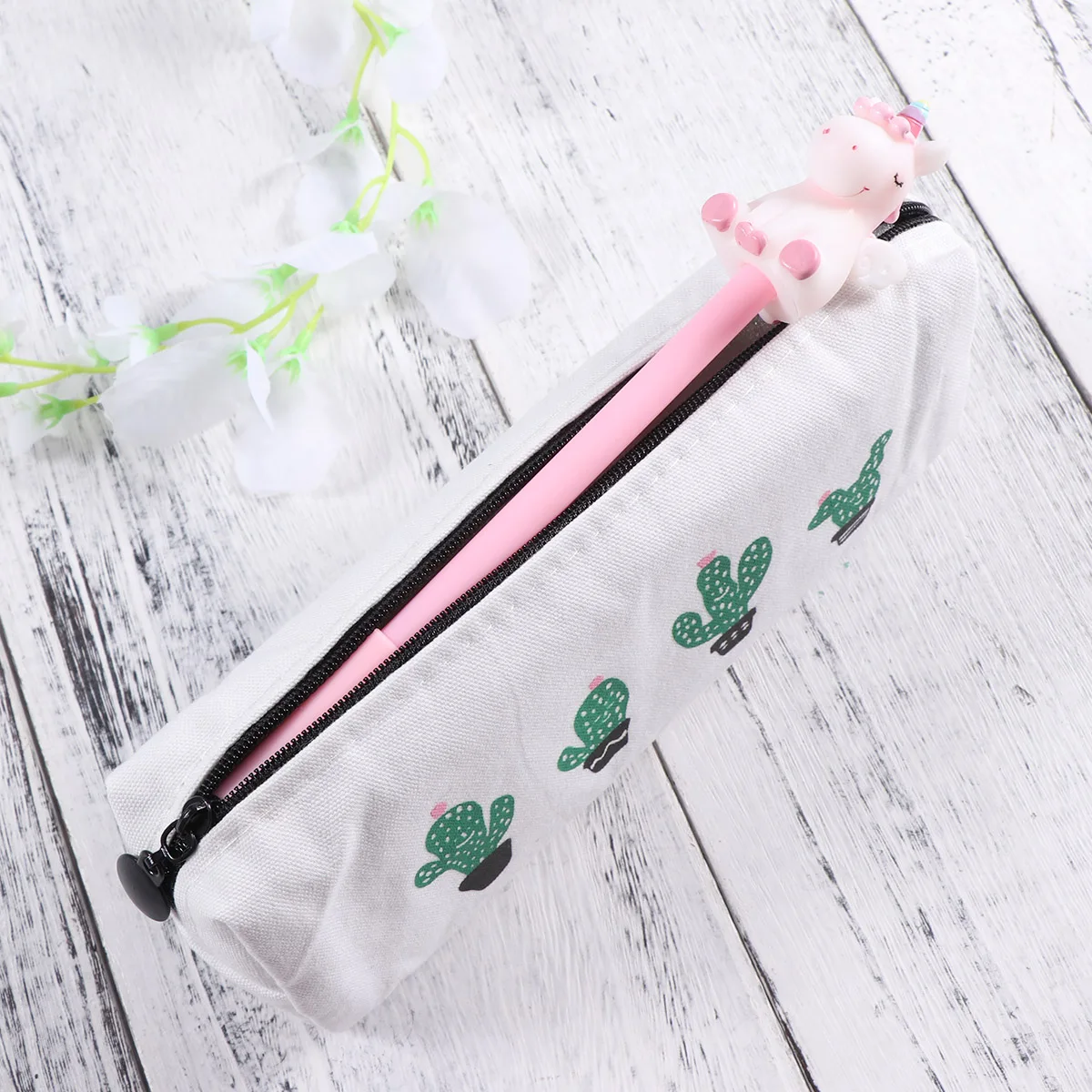 

Cactus Canvas Pencil Case Eco friendly Washable School Supplies Kids Stationery ganizer Pen Bags Coin Purse Cell Phone