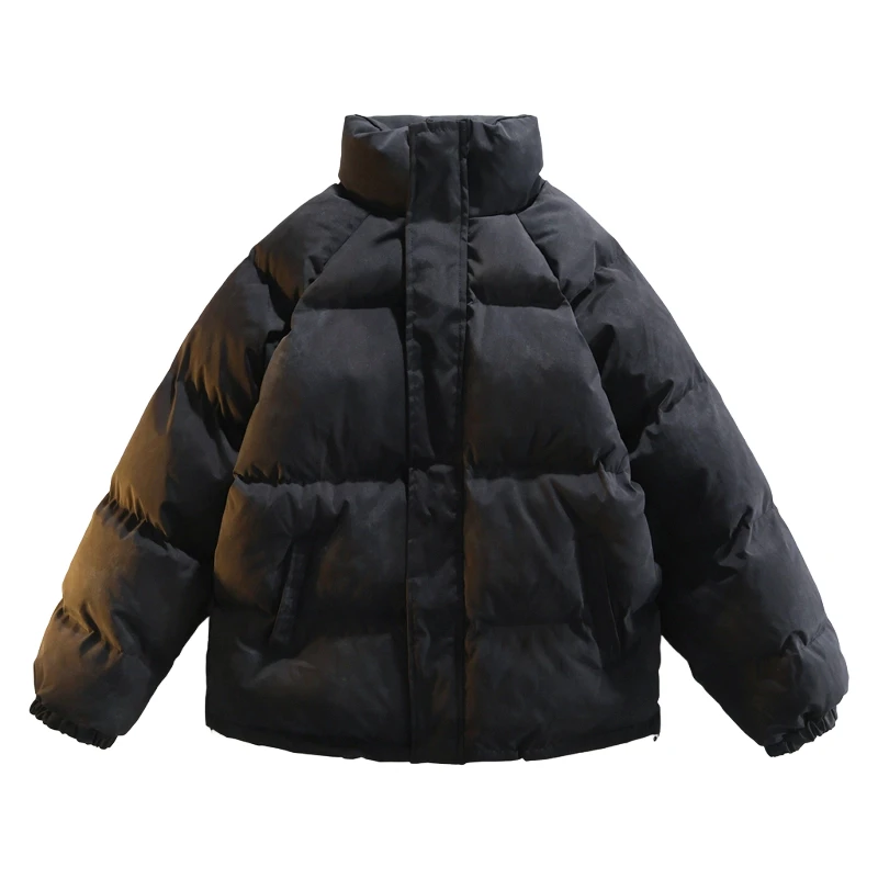 

Зимние парки, новые однотонные свободные модные крутые толстые хлопковые куртки, модные мужские термопарки, мужские повседневные парки с воротником-стойкой