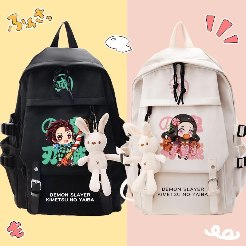 

Anime Demon Slayer Cartoon Backpacks Teenarge Schoolbag Boys Girls Causal Outdoor Shoulder Laptop Travel Bags Mochila With Toy