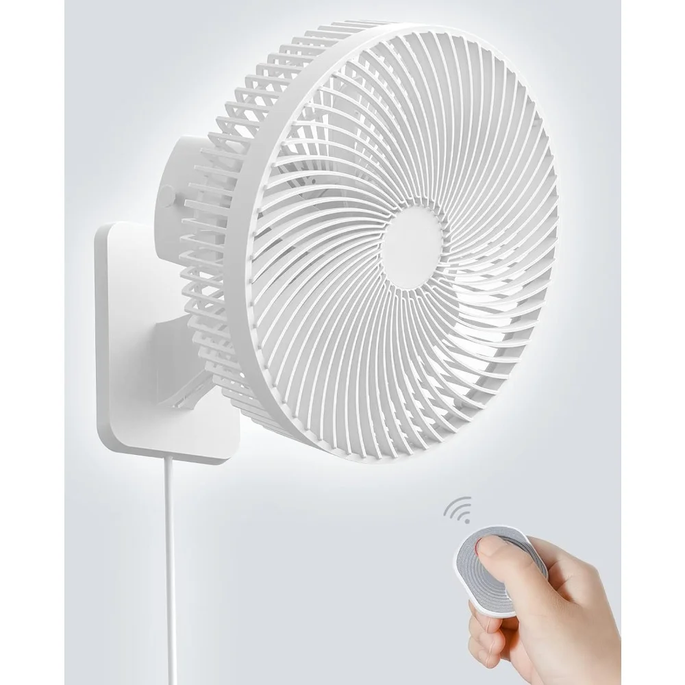 

HAOYUNMA 10 Inch Wall Mounted Fan with Remote, AC/DC(12V), 90°Oscillating, High Velocity 4 Speeds Timer, Adjustable