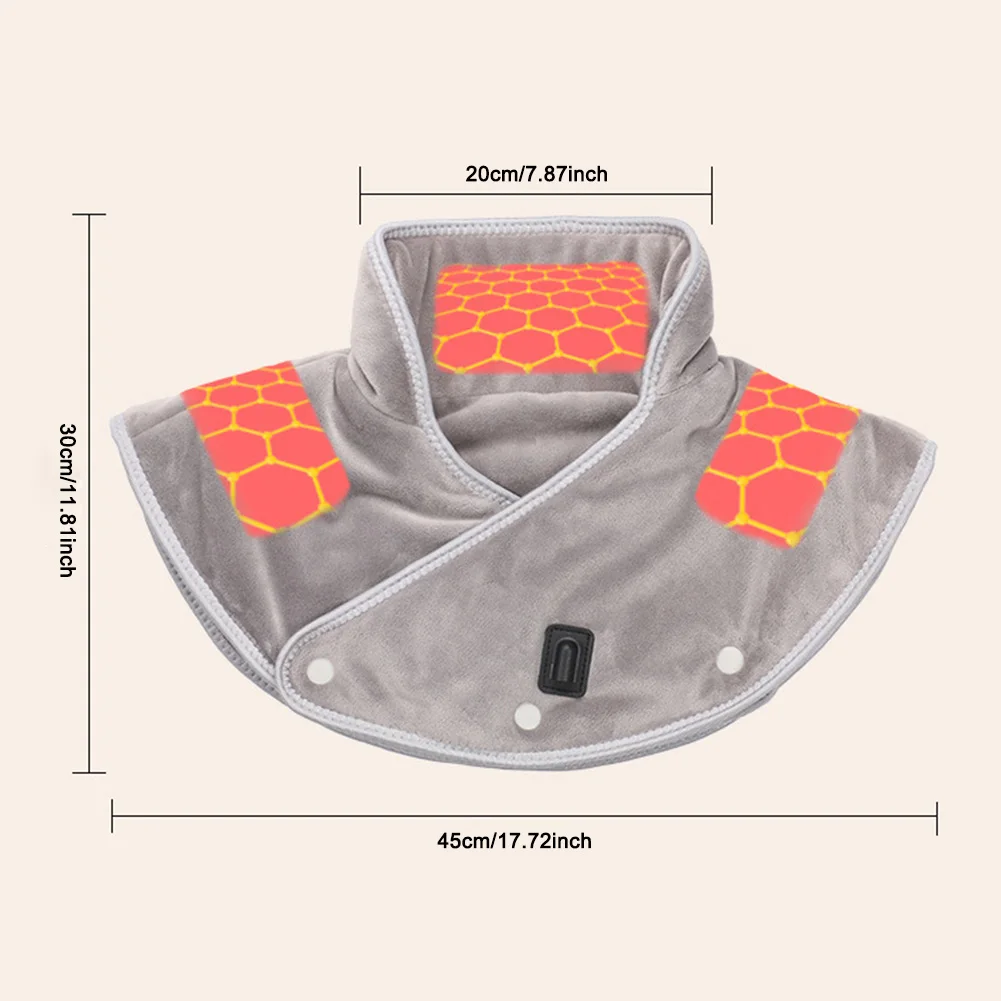 Shoulder Neck Pad Massager Electric Heating Cervical Brace Wrap Hot Compress Cervical Shawl Warmer Fatigue Warm Back Brace Tool
