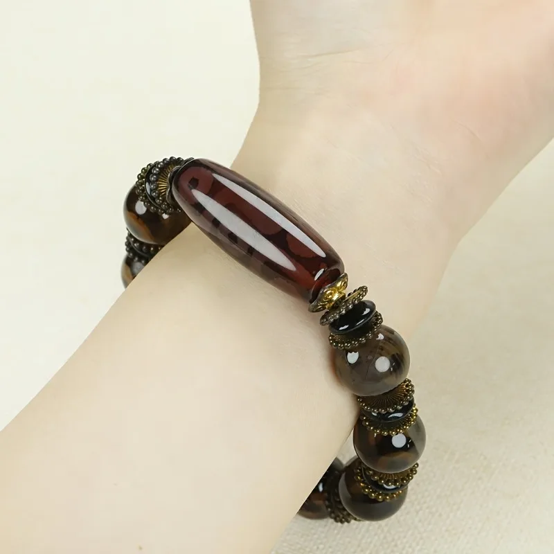 

Fashion Retro Buddha Beads Ethnic Style Bracelet Agate Men and Women