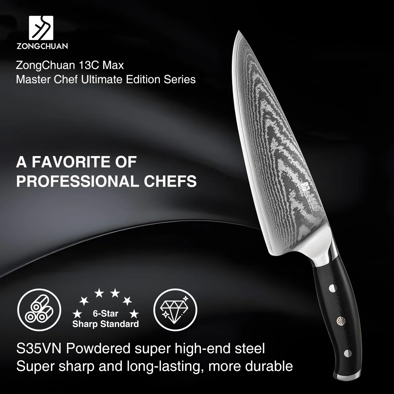 ZongChuan Damascus Kitchen Knife,8