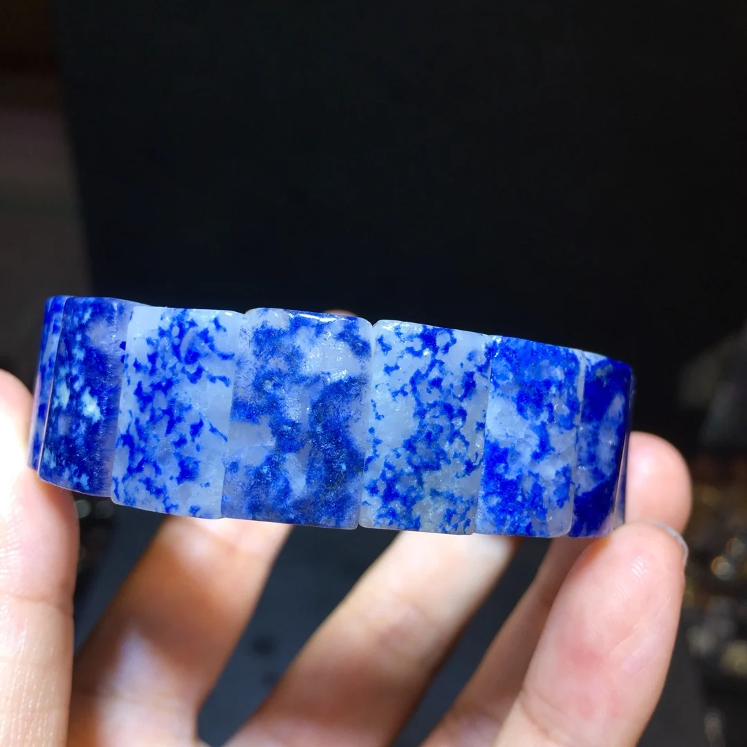 

Natural Blue Dumortierite Rutilated Quartz Clear Beads Bracelet 8.3/12.2/7.3mm Rutilated Cat Eye Clear Round Beads Stone AAAAAAA