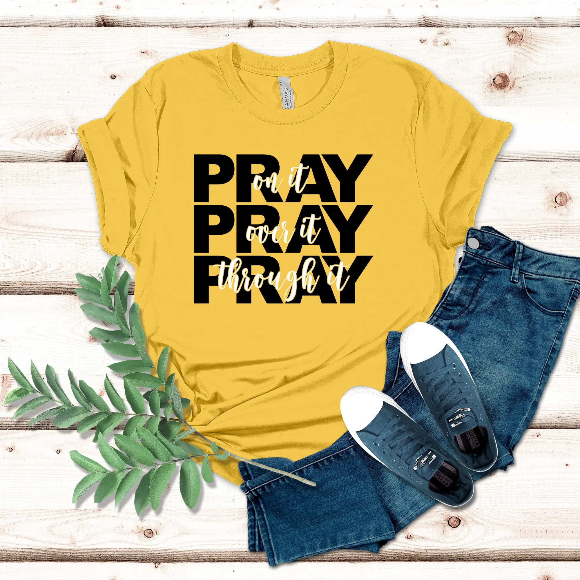 Pray On IT T Shirt Over Christian s For Women Bible Verse Inspirational Religious