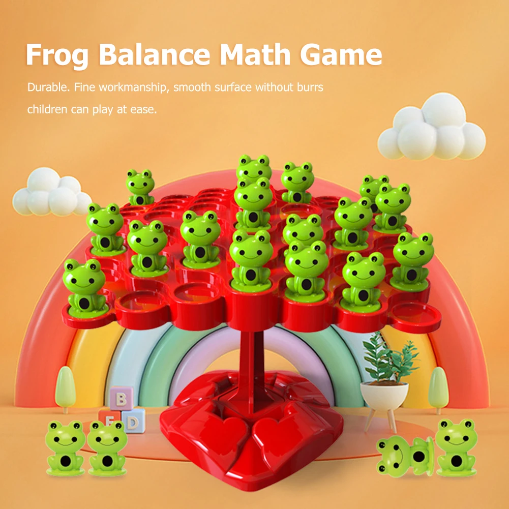 Montessori sapo equilíbrio árvore diversão educacional plástico crianças aprendizagem brinquedos pai-filho interativo jogo de matemática brinquedos kits de dois jogadores