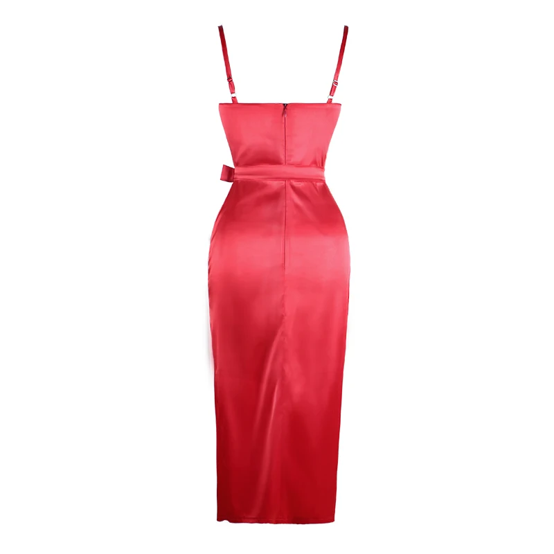 Retro Style High-end Women's Party Dress With Irregular Red Pleated Suspender Dress 50s 60s Hepburn Sexy Dress