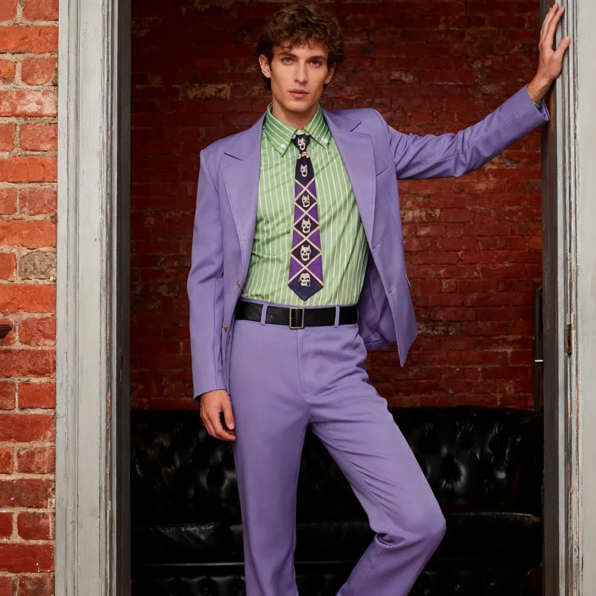 

JoJo's Bizarre Adventure Character Cosplay Costume Halloween Kira Yoshikage Cosplay Comic Show Stage Costume Accessories
