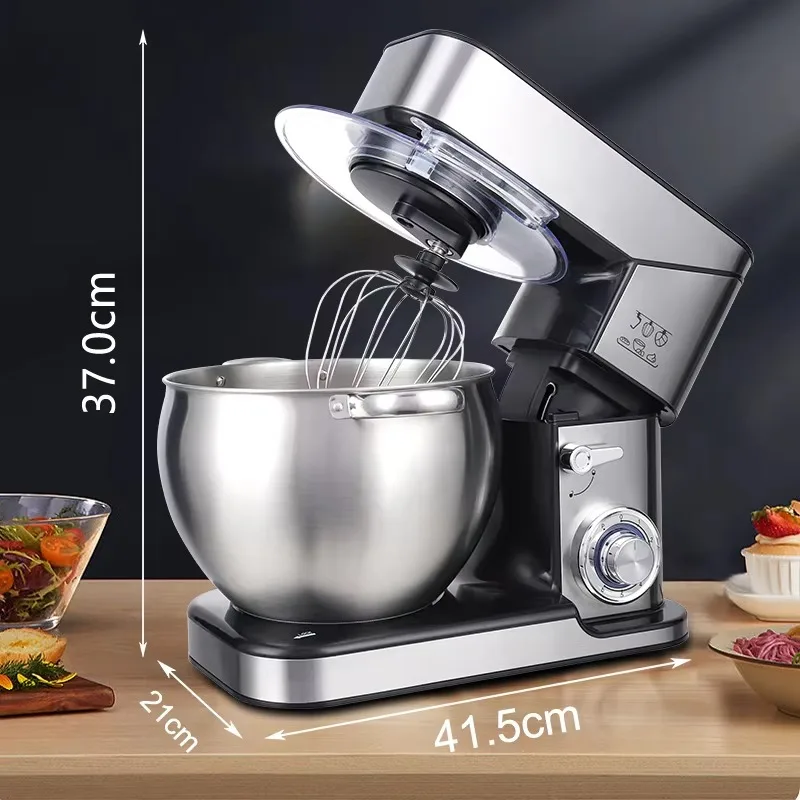 6-Speed 1500W Vertical Food Mixer 8L Stainless Steel Kitchen Auxiliary 10 Liters, Suitable for Hotels and Restaurants