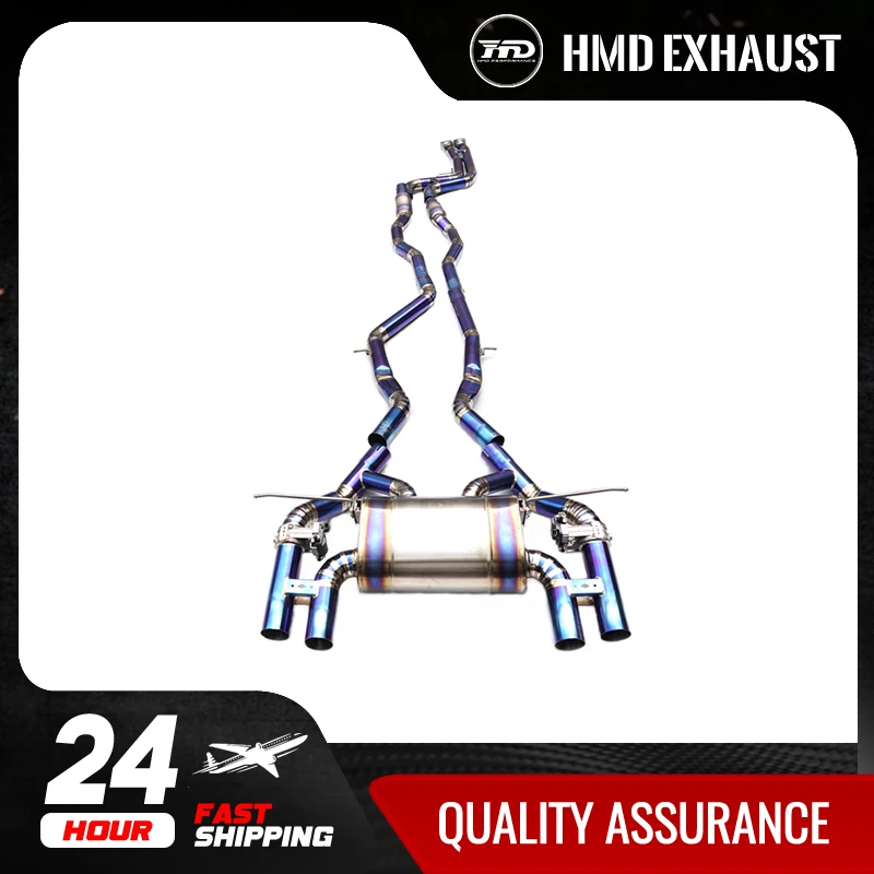 

HMD Titanium Exhaust System Performance Catback For BMW M3 M4 F80 F82 F83 S55 Engine 3.0T Valve Muffler Racing Pipe