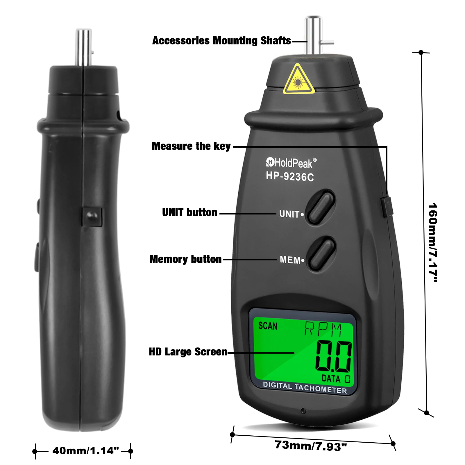 Tacômetro Digital HP-9236C, Me - Industrial Laser Tachometer avaliação e preço