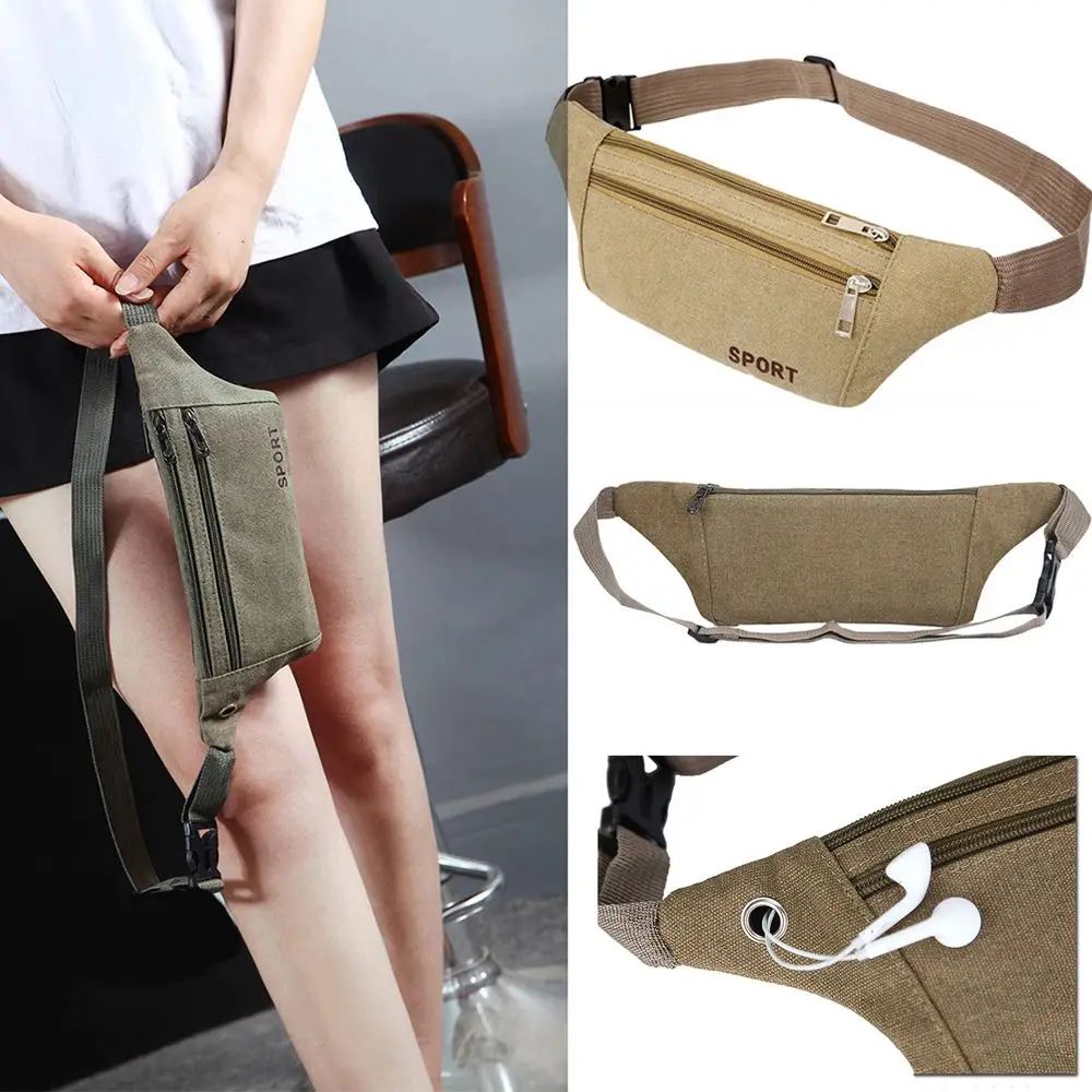 

Women's Fashion Casual Wallet Storage Bag Waist Packs Canvas Belt Bags Hip Purse Fanny Pack