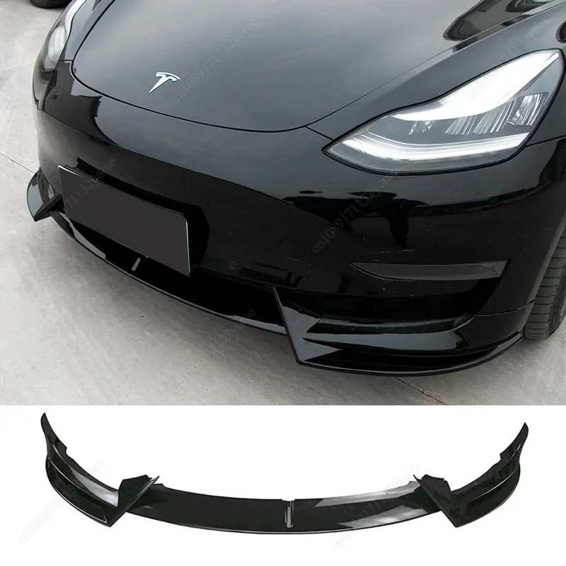 

For Tesla Model 3 2017-2023 Deflector Front Bumper Lip Chin Guard Trim Styling Cover Modified Body Kit Diffuser Accessories