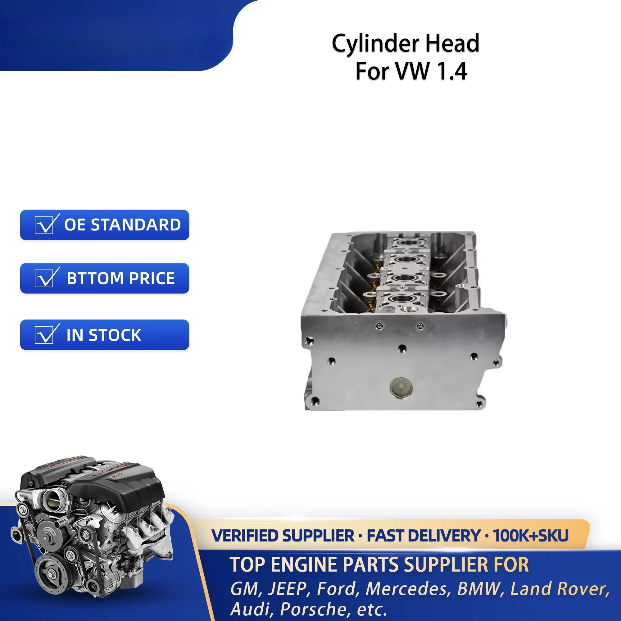 Cylinder Head Semi Assemblies for VW Series EA111 1.4T 2008-2016 03C103063BP 03C103358 AB 03C103 358 AS 03C 103 358 AP