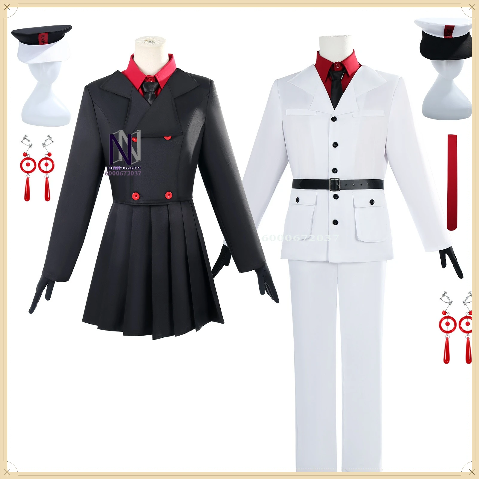 

the first seven strange stories anime clothes Li Yuting Li Yuting black and white impermanent suits two-dimensional clothing