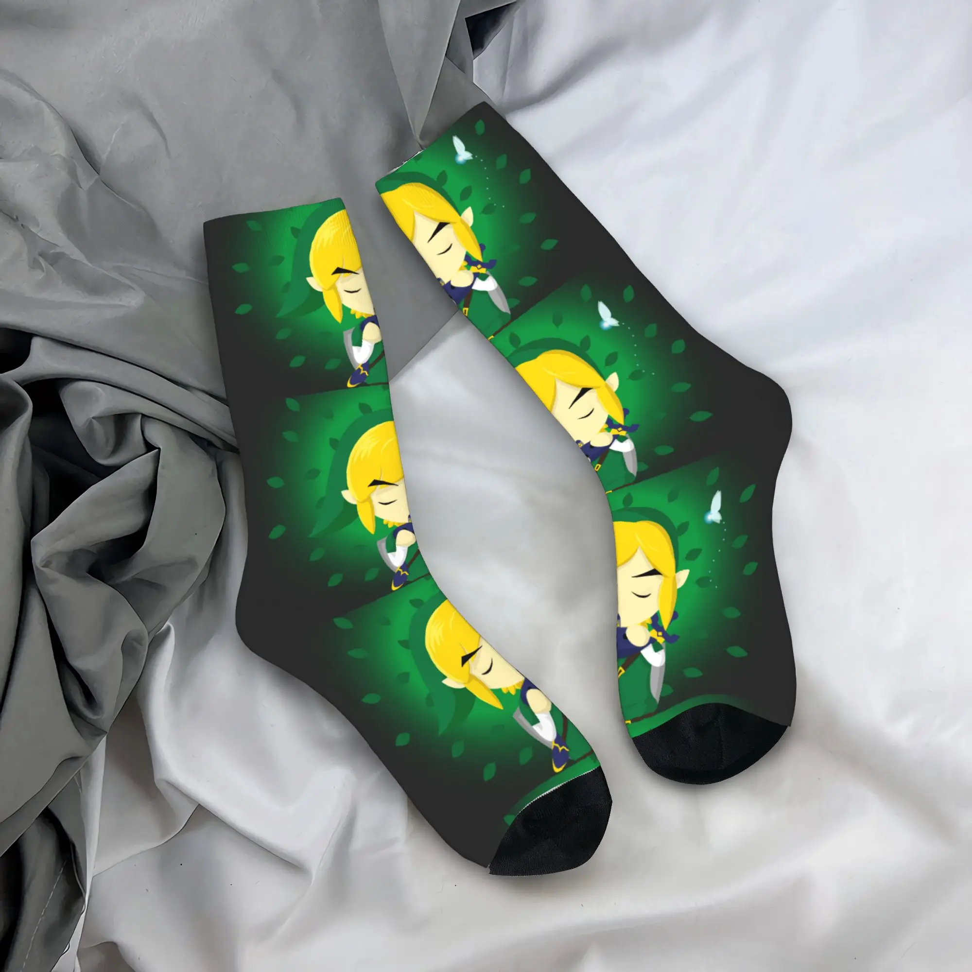 Autumn Winter Funny Women Men Zeldas Legend Link Socks Breathable Football Socks