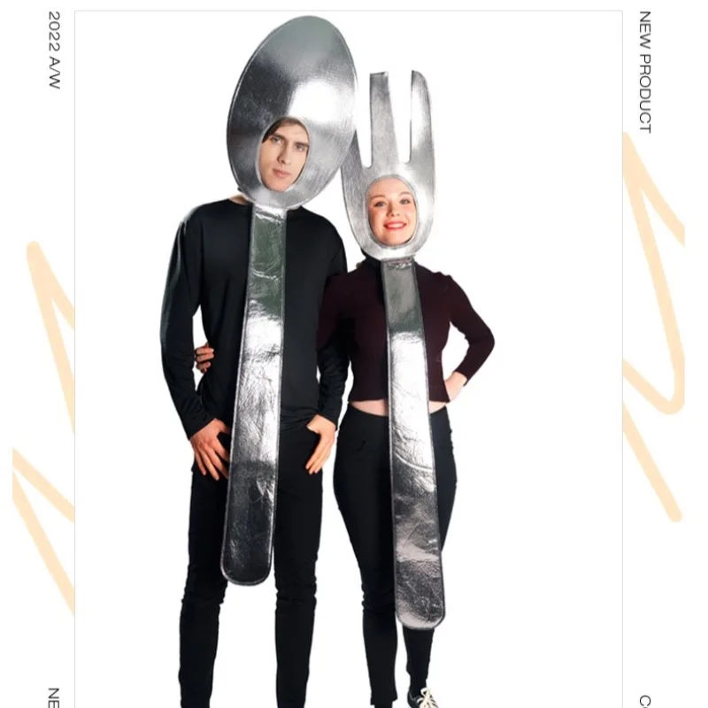 

Knife Folk Spoon Costume Funny Group Cutlery Outfit for Adult Halloween Carnival Party Cosplay Jumpsuit Dress up Suit 2026