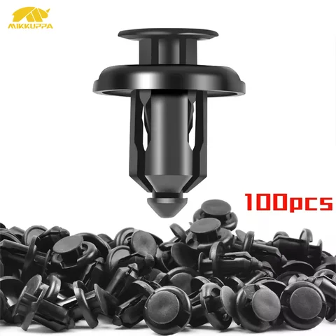 MIKKUPPA 100PCS 10mm New Nylon Car Bumper Clips Plastic Rivet Push Retainer Trim Panel Fastener Kit for Honda CR-V Accord