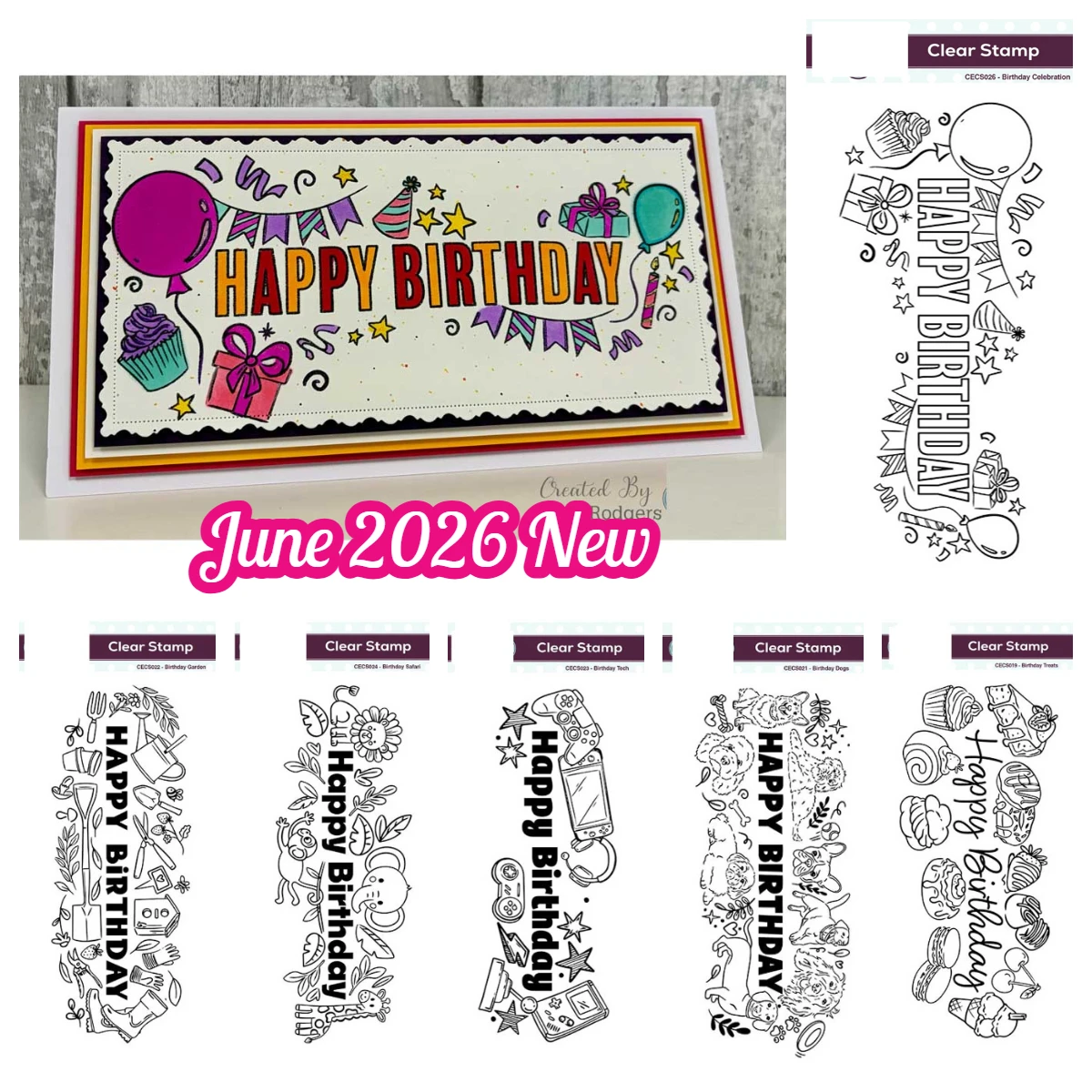 2026 New Birthday Celebration DL Clear Stamps Seal Reusable Handmade Embossing DIY Scrapbook Diary Greeting Card Decoration