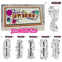 2026 New Birthday Celebration DL Clear Stamps Seal Reusable Handmade Embossing DIY Scrapbook Diary Greeting Card Decoration