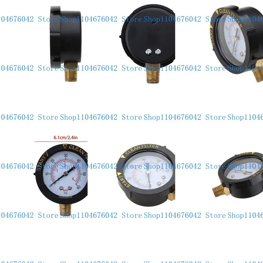 

5asd 2" Dry & Utility Pressure Gauge 0-60 PSI Replacement for Pool/Spa/Aquarium for Valve Filters 1/4" NPT Bottom Mount Durab
