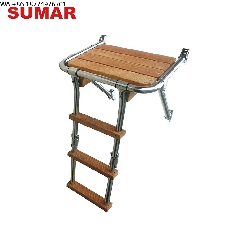 

Противоскользящая передвижная платформа для транца с откидной лестницей для посадки