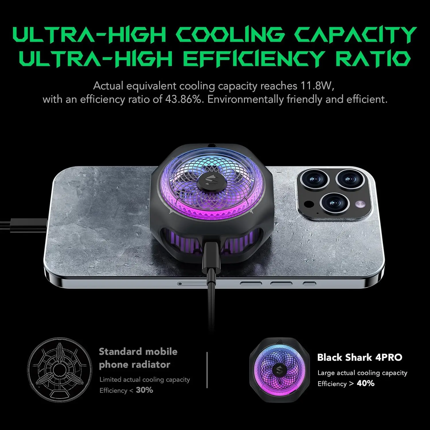 Original Black Shark Cooler 4 Pro Phone Radiator MAGNETIC/FunCooler For iphone 15/ROG 7/Nubia Redmagic 9s Xiaomi SAMSUNG huawei