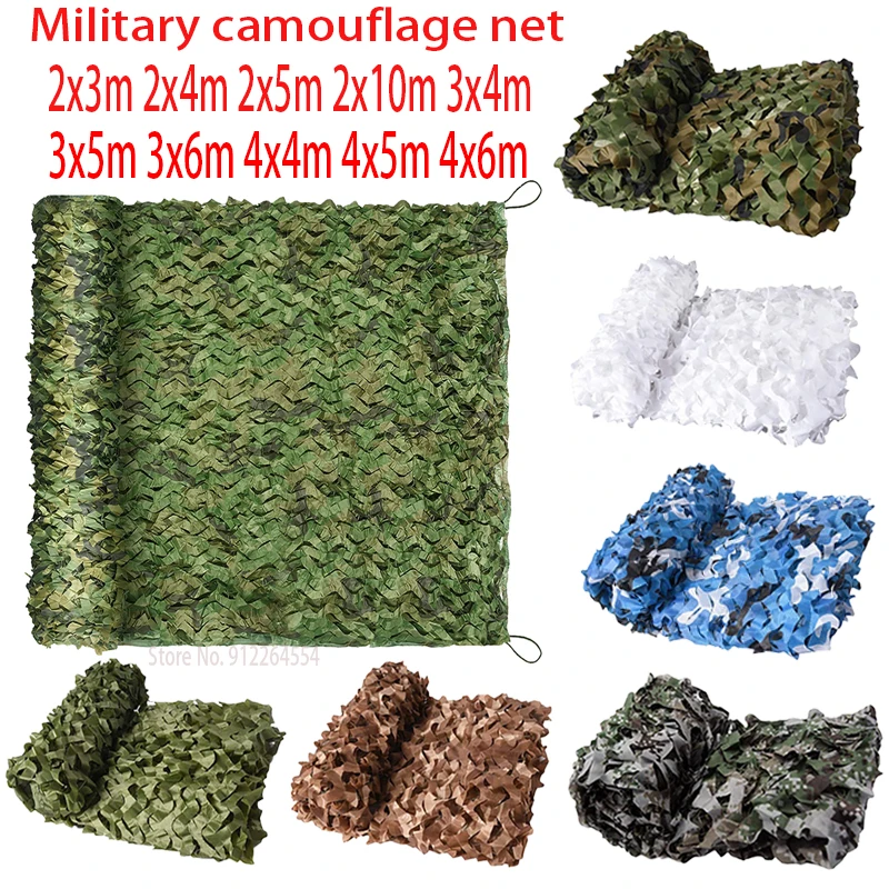 Camouflage net garden decoration net hunting camouflage net car tent white blue green black jungle camouflage 3X4M 3X5M 3X6M