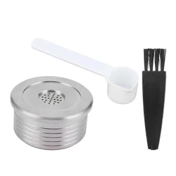 Stainless Steel Reusable Coffee Filter Capsule Cup With Spoon Brush Fit For DELTA Q NDIQ7323 Coffee Machine Accessory