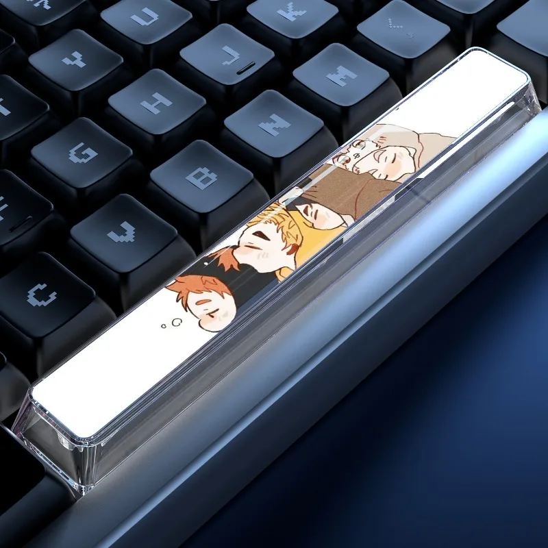 Haikyu!! Hinata Shouyou Space Keycap Single Cartoon Kageyama Tobio Cross-axis Mechanical Keyboard Glue 6.25U Translucent Keycap