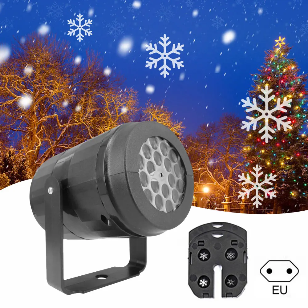 Christmas Projector Snowflake Party Stage Laser Light 360 Rotating Led Christmas Lights Indoor Outdoor Christmas Decoration