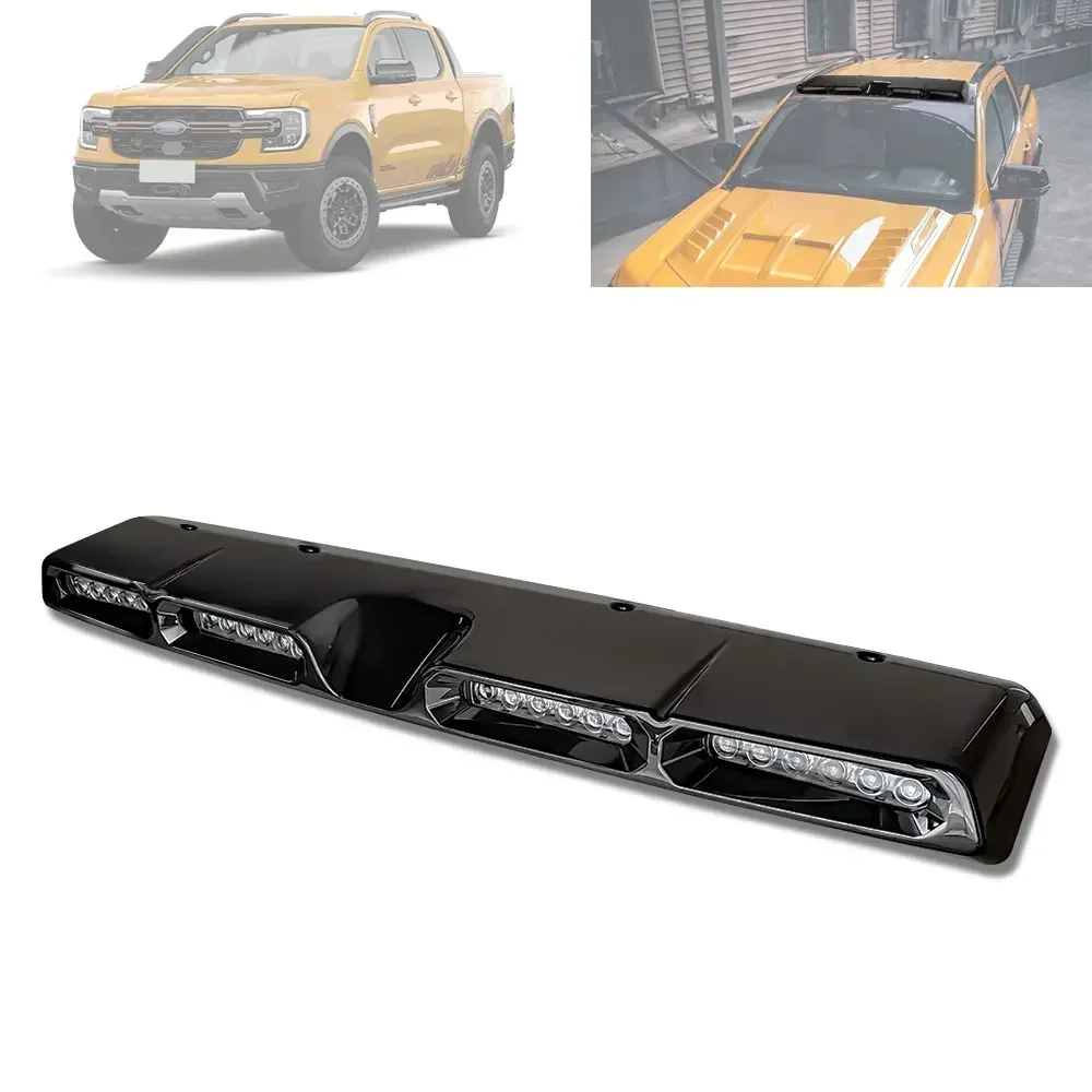 Car Body Parts For Ford ranger T9 WILDTRACK XLT SPORT XL XLS 2023 Front Roof Spoiler With DRL TOP Led Light