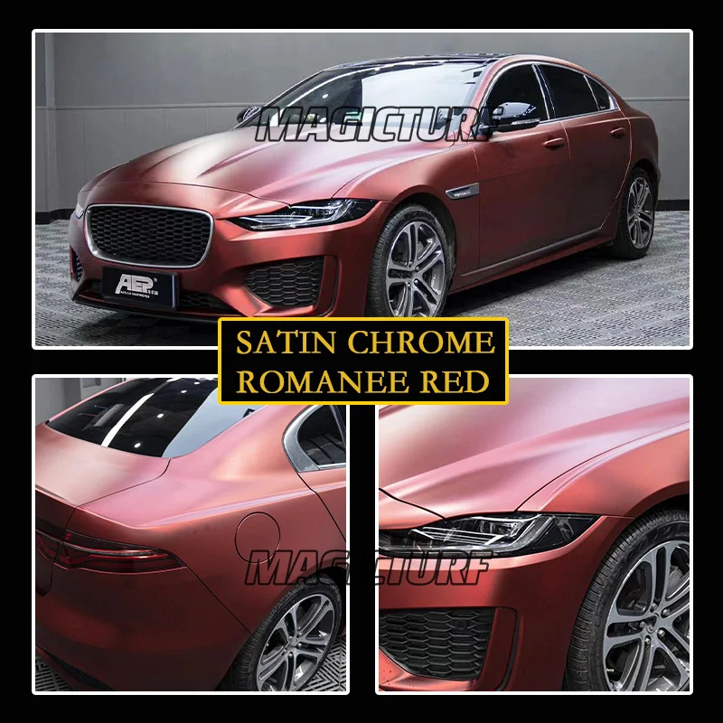 

Satin Chrome Romanee Red Vinyl Matte Car Change Color Vinyl Wrapping Film Car Stickers Wrapping For Car Decoration