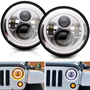 Round LED -LED -Kit für Auto, Angel Eyes Halo zum Land Rover Defender 90 110, Lada Niva 4x4 Offroad Accessoire, 7 Em, 2 PCs 10 Hauptverkäufe PECAS -Verteidiger 110 - №10